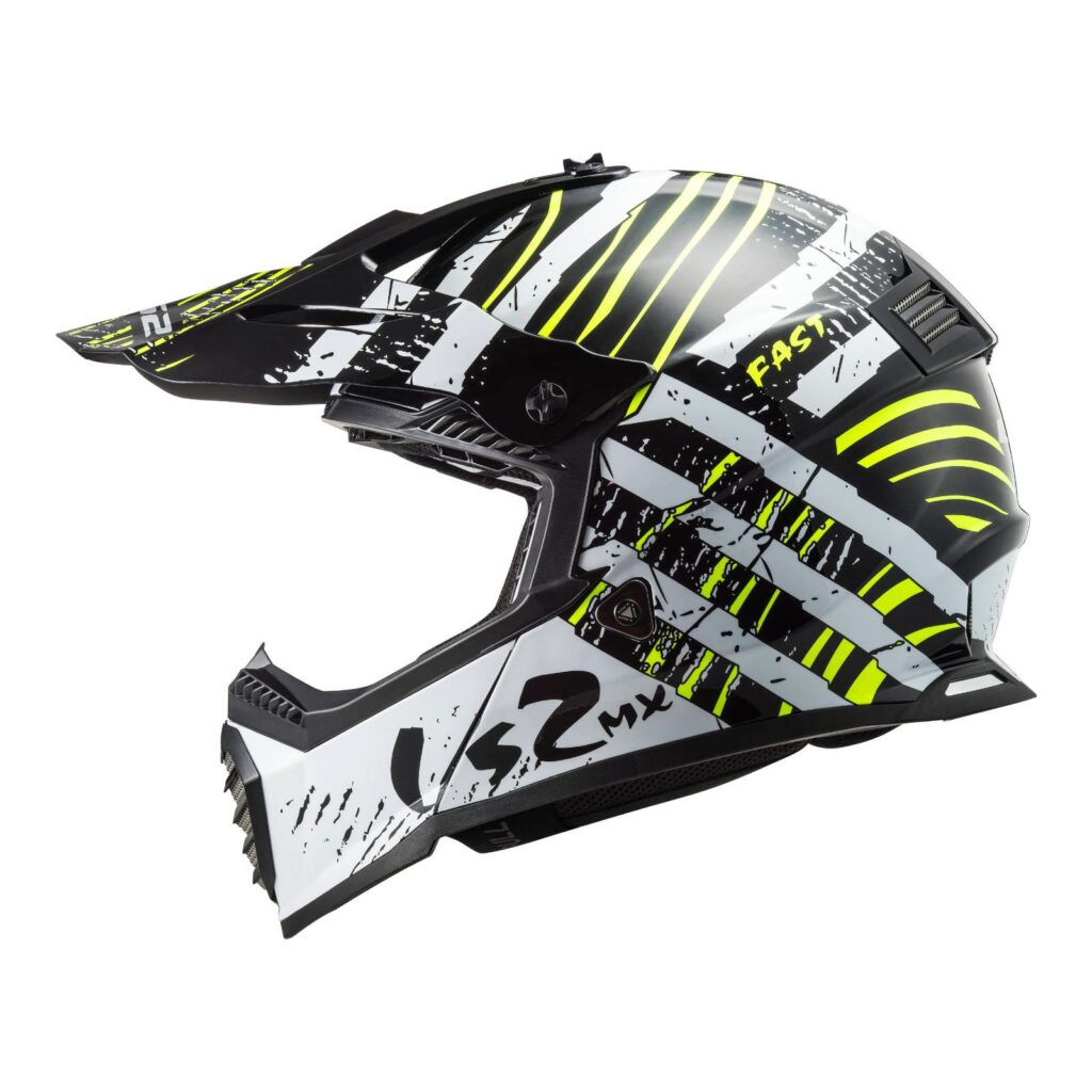 LS2 MX437 Fast Evo Verve Motocross Helmet Black/White