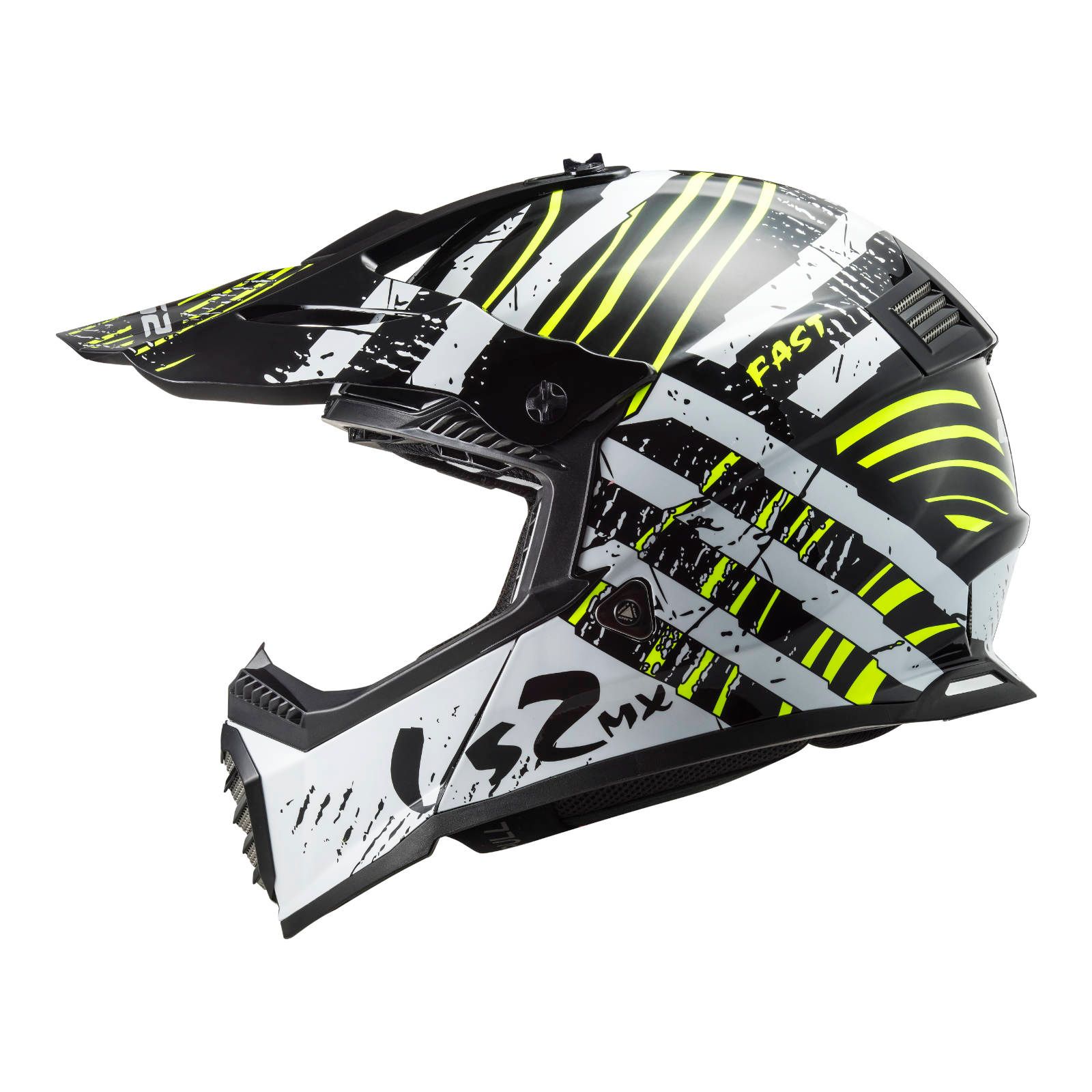 LS2 MX437 Fast Evo Verve Motocross Helmet Black/White - Image 10