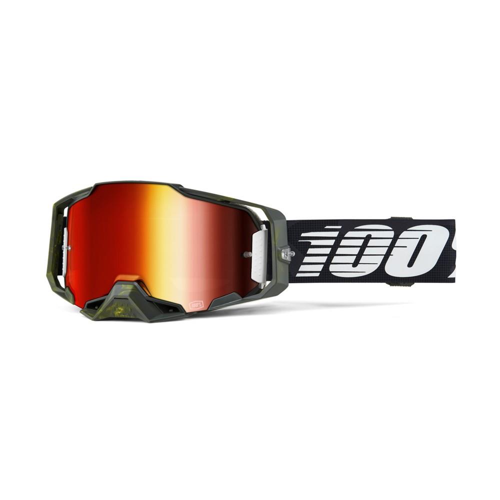 100% Armega Soledad Motocross Goggles Mirror Red Lens