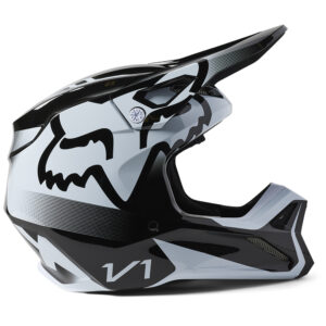Fox V1 Leed MIPS ECE Motocross Helmet Black/White - Image 2