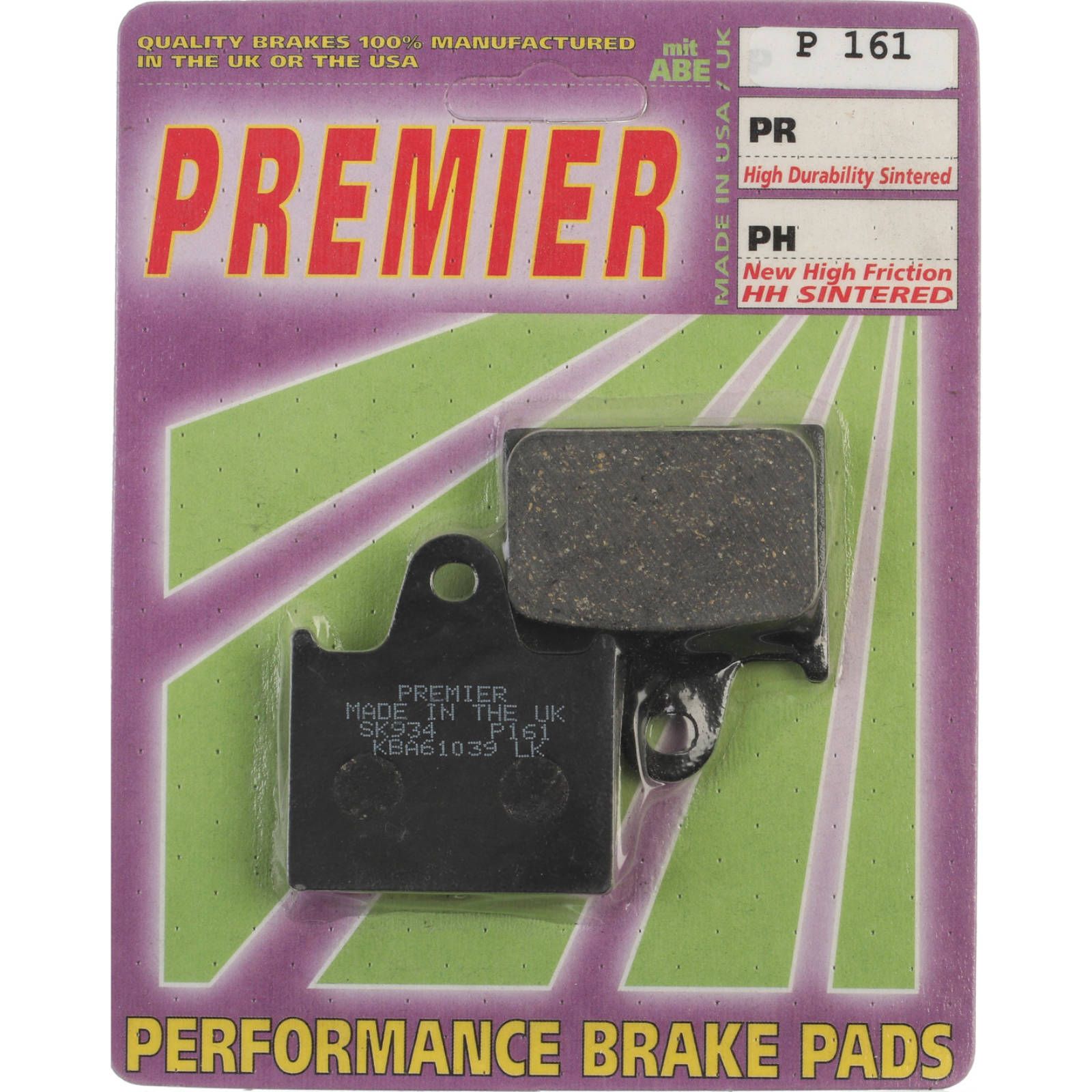 PREMIER BRAKE PADS P161 - HON - Image 1