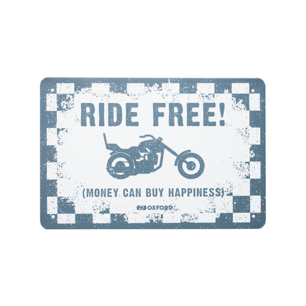 Oxford Garage Metal Sign: Ride Free