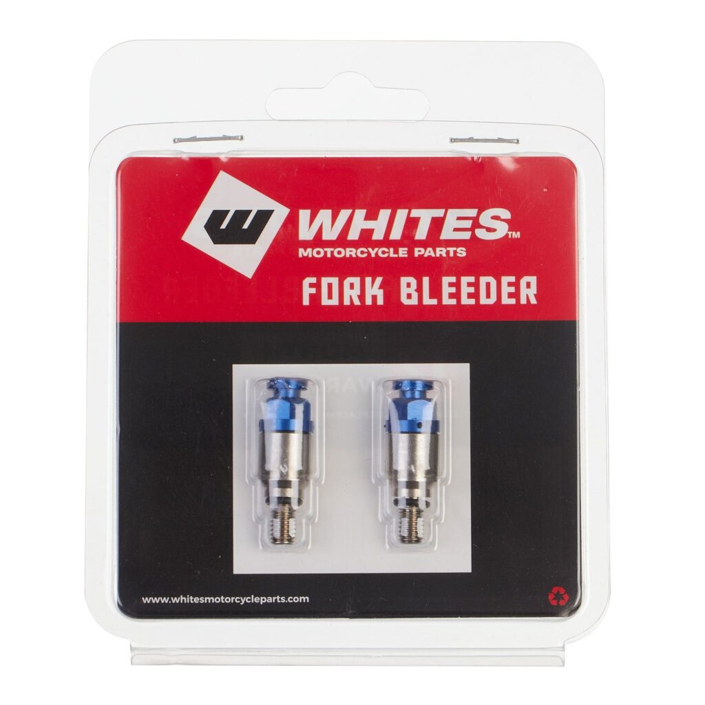 WHITES FORK BLEEDER VALVES - PAIR M5 x 0.8 BLU