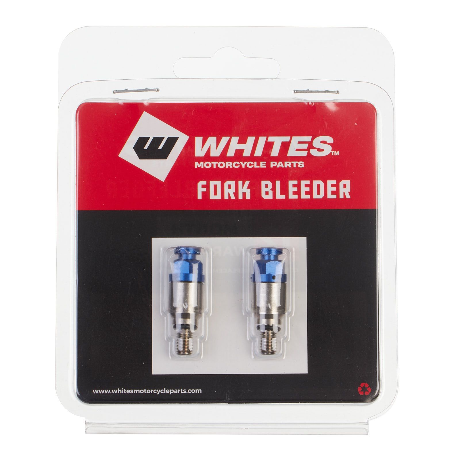 WHITES FORK BLEEDER VALVES - PAIR M5 x 0.8 BLU - Image 2