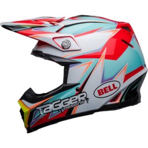 Bell Moto-9s Flex Tagger Edge Motocross Helmet White/Aqua - Image 2
