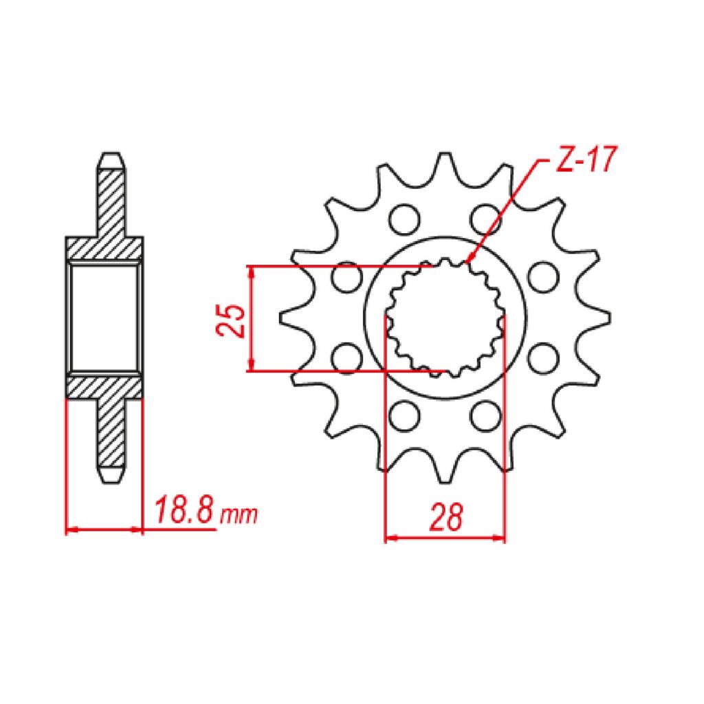 SPKT FRONT OE STEEL 705 17T #520