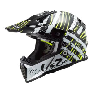 LS2 MX437 Fast Evo Verve Motocross Helmet Black/White - Image 9
