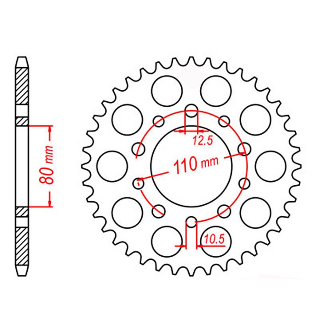 SPKT REAR OE STEEL 1334 40T #530