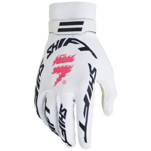 Shift Black Label Burntable Invisible Motocross Gloves White/Blue - Image 1