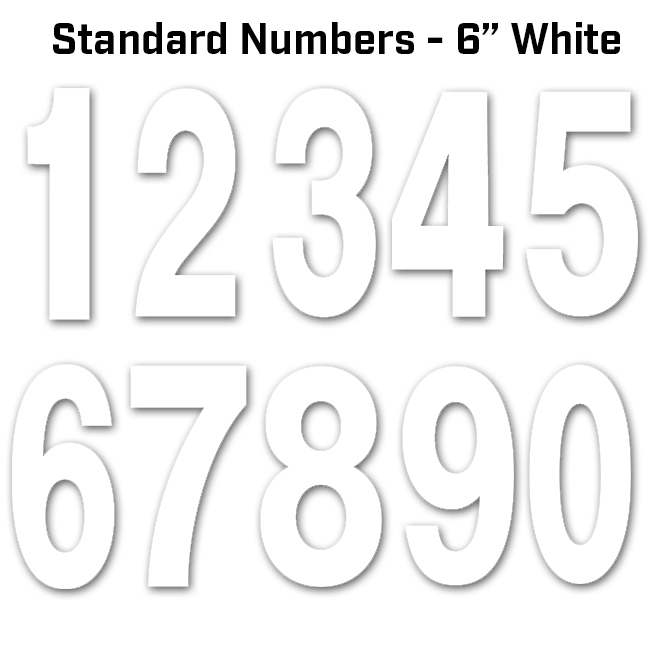 NUMBER STD 6INCH 9 (3PK) WHITE 150mm [A]