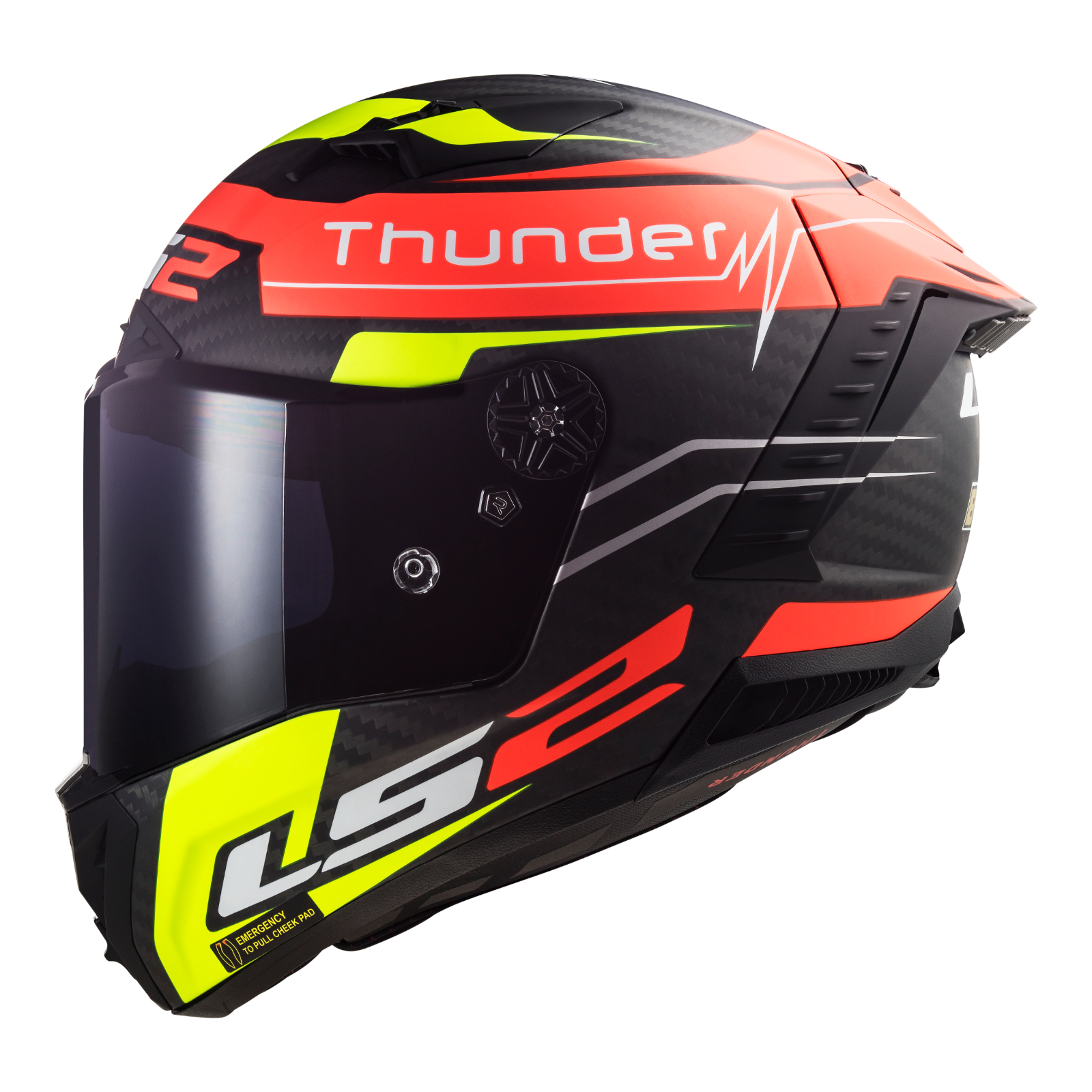 LS2 FF805 Thunder Attack Road Helmet Matte Red / Hi Vis Yellow - Image 2