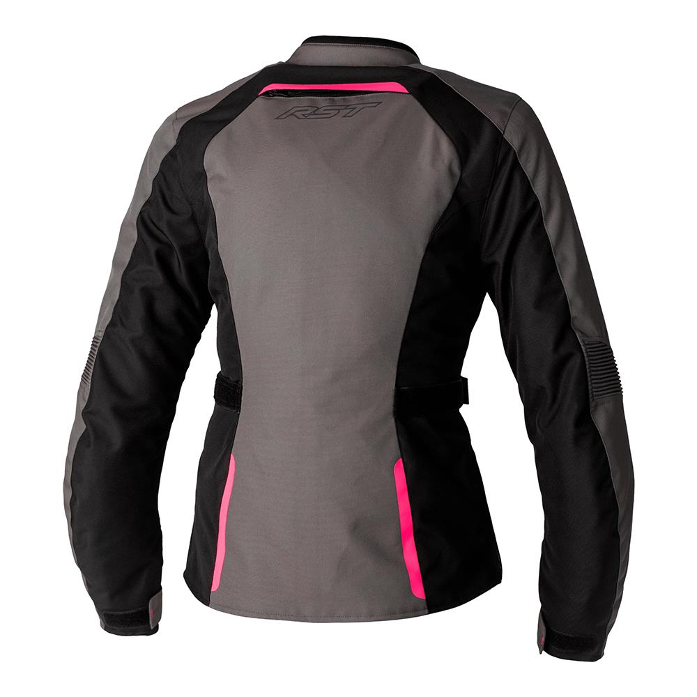 RST AVA CE Textile Road Jacket Ladies Black/Neon Pink