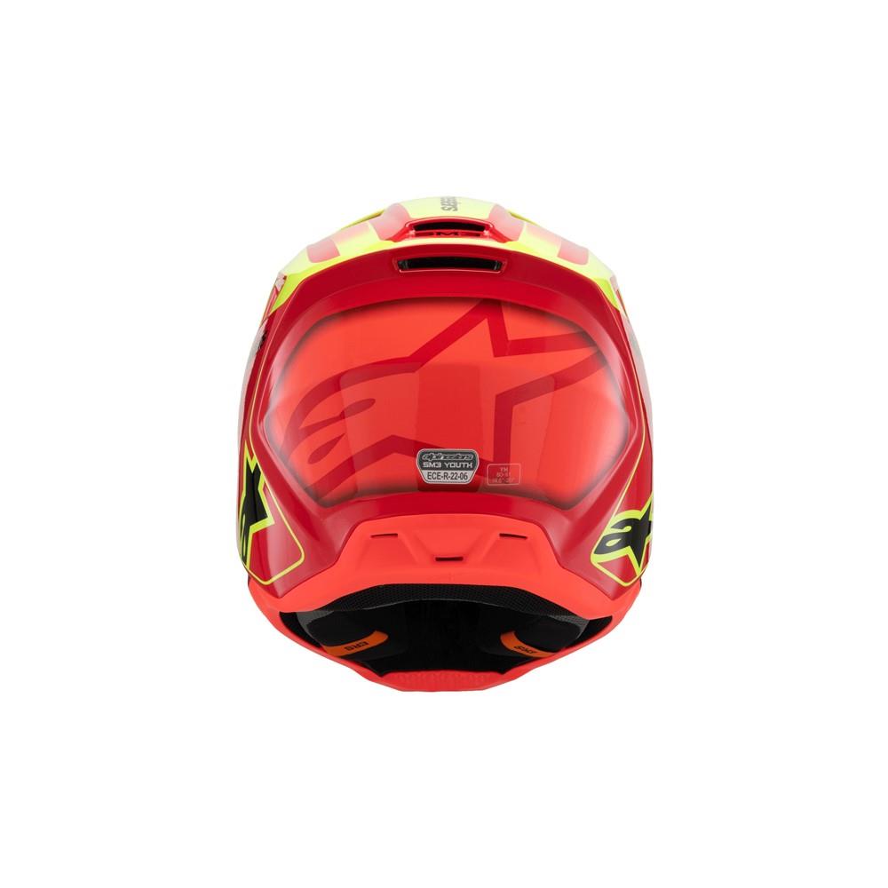 Alpinestars S-M3 Youth Helmet Fray Red/Yellow Fluoro/Black Gloss