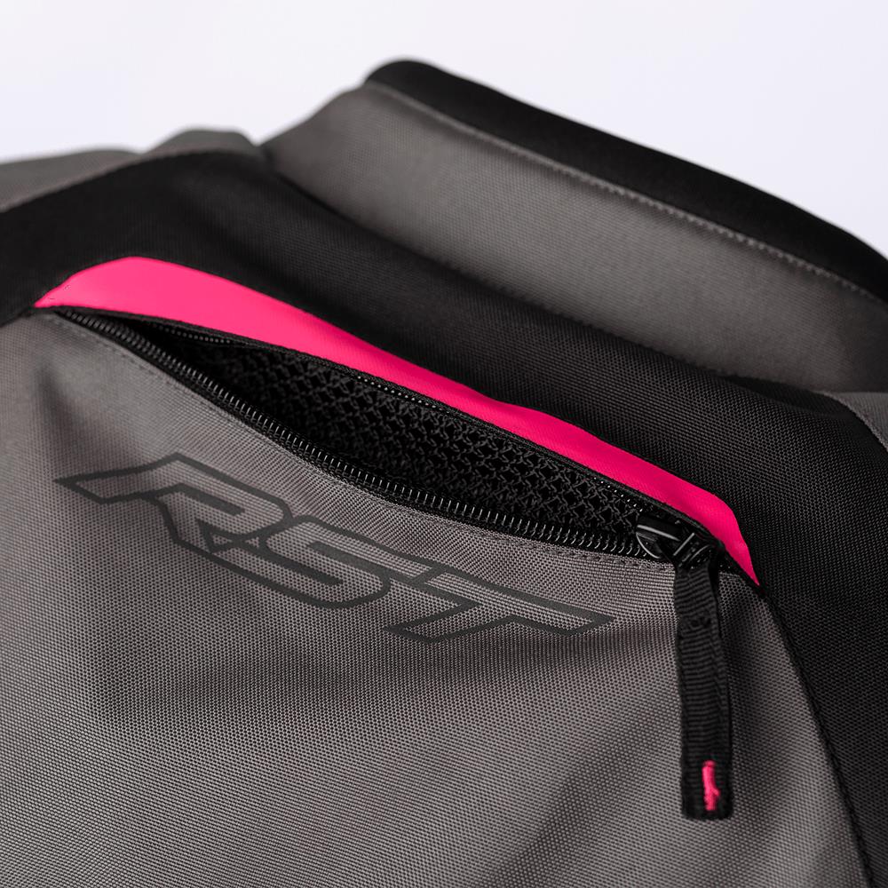 RST AVA CE Textile Road Jacket Ladies Black/Neon Pink