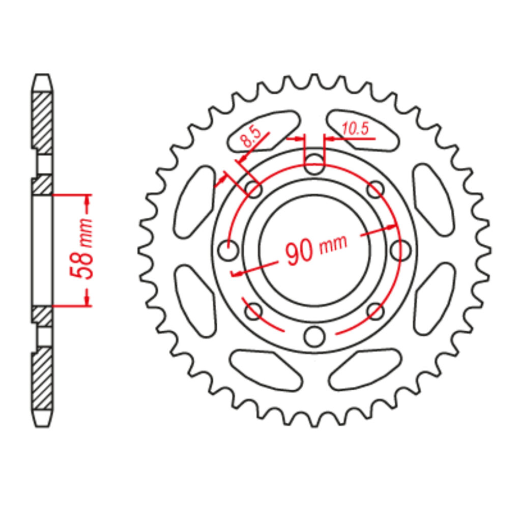 MTX 269 Steel Rear Sprocket #428 (38T)