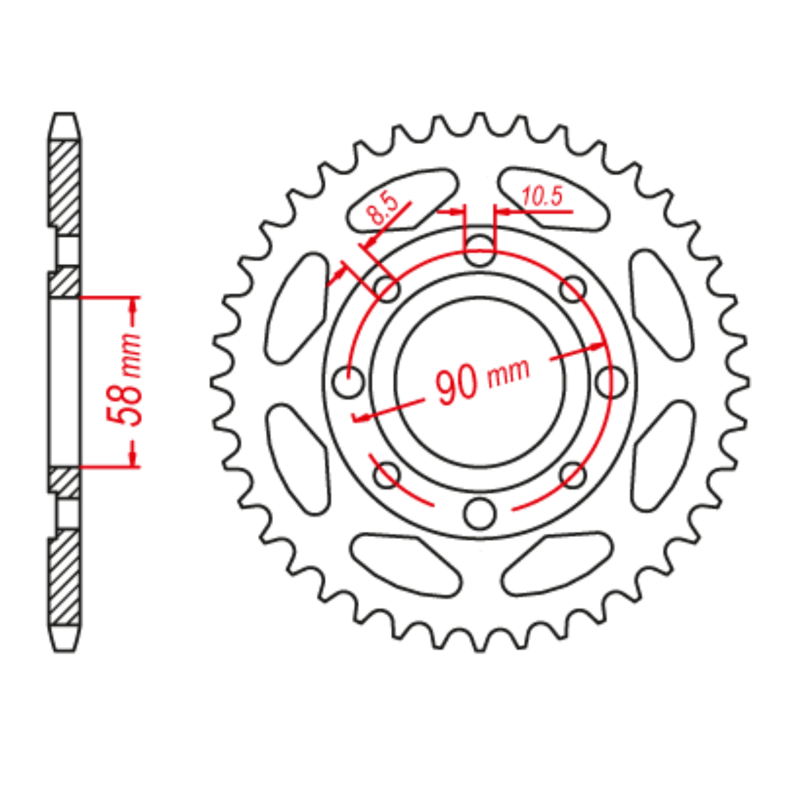 MTX 269 Steel Rear Sprocket #428 (38T) - Image 1