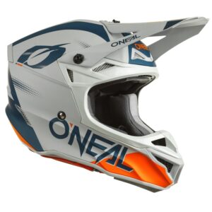 Oneal 5 Series Haze Blue/Orange Motocross Helmet - Image 2