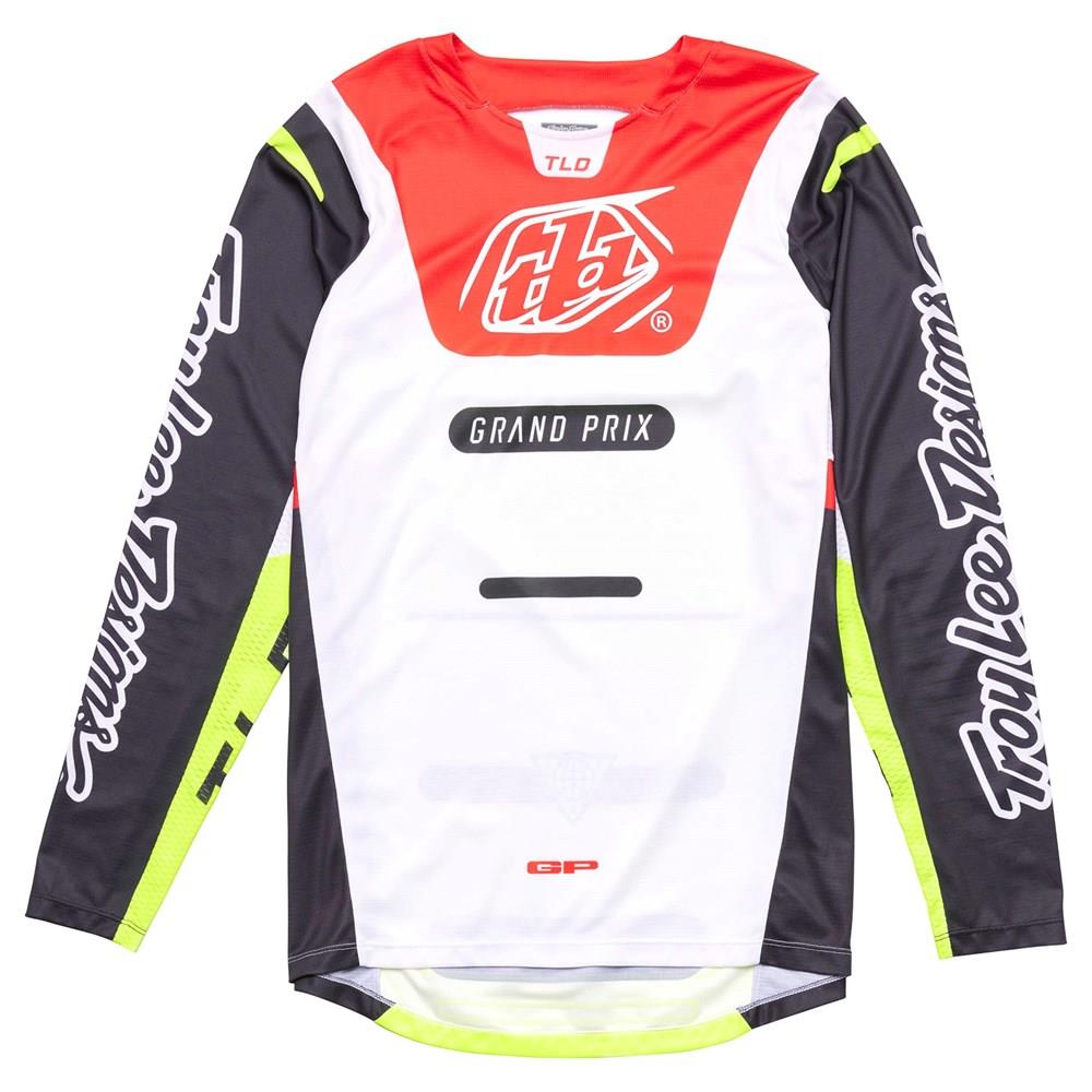 Troy Lee Designs GP Pro Blends Motocross Jeresy White/Glo Red
