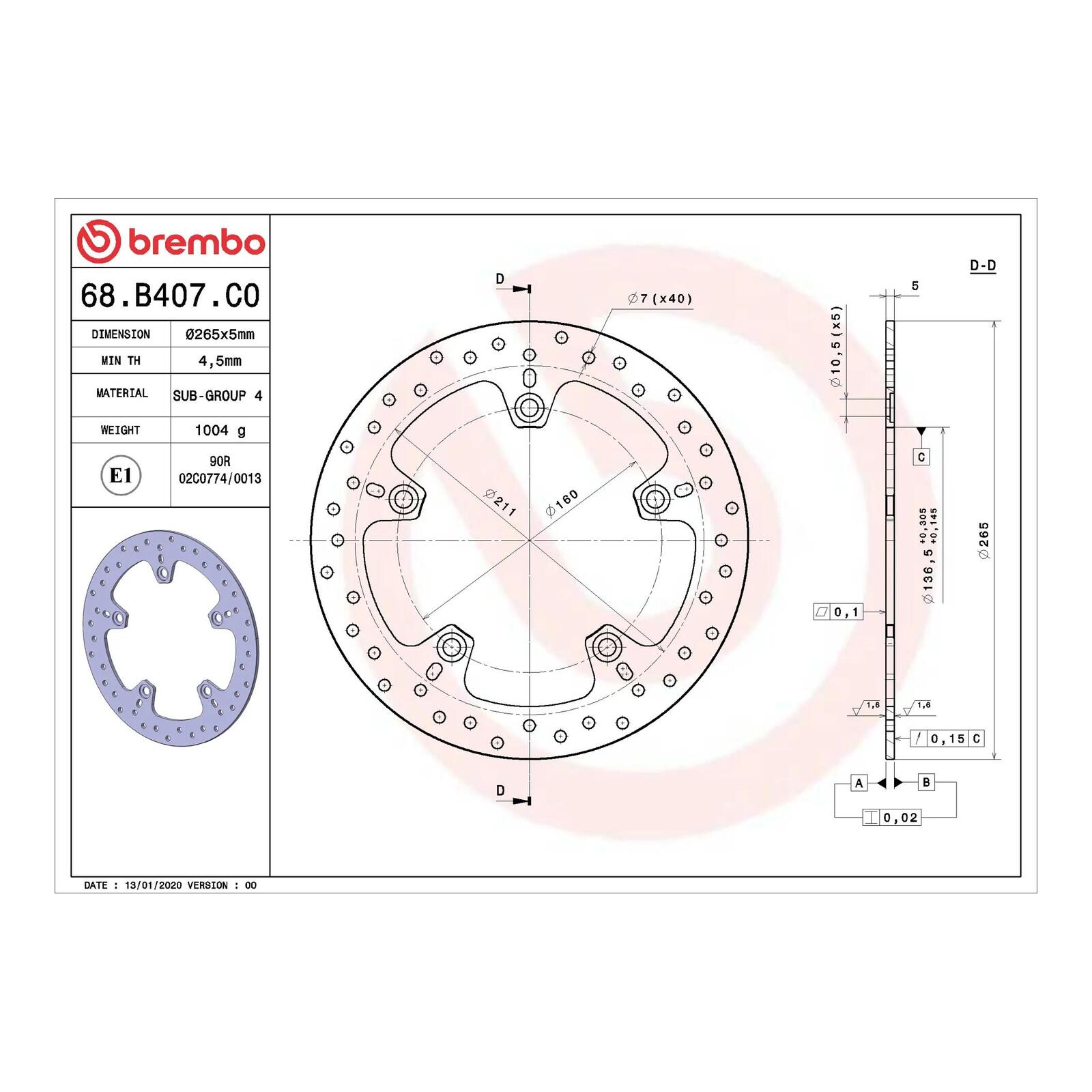 Brembo Rear Brake Disc - Harley-Davidson FXDB / BMW - Image 2