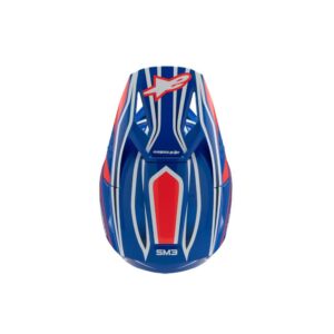 Alpinestars S-M3 Youth Motocross Helmet Wurx Blue/Red/White/Black Gloss - Image 4