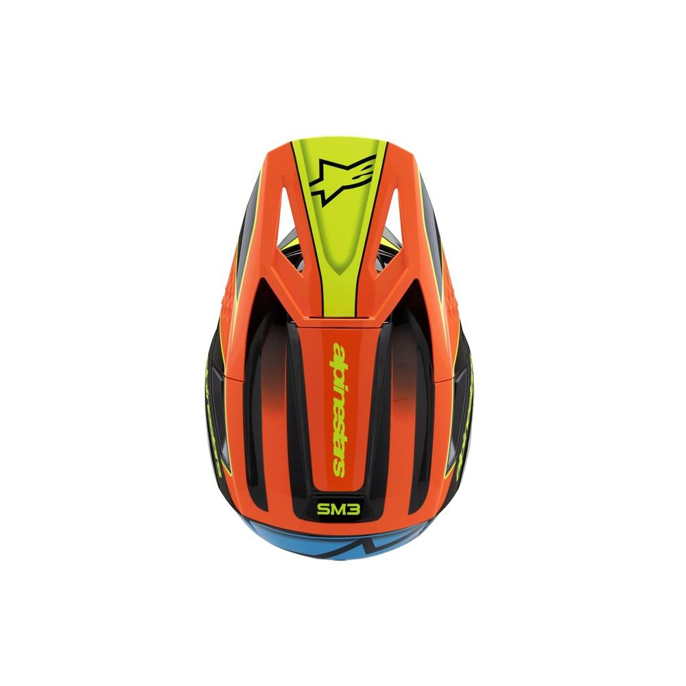Alpinestars S-M3 Youth Motocross Helmet Fray Black/Orange/Yellow Fluoro Gloss