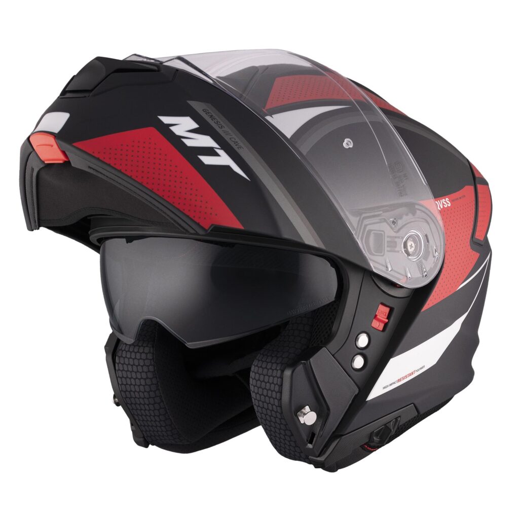 MT Genesis SV Cave Flip Front Helmet Matte Black/Red/White