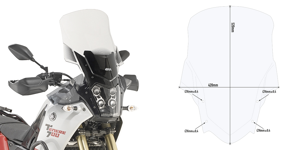 Givi Screen Yamaha Tenere 700 19-> Clear