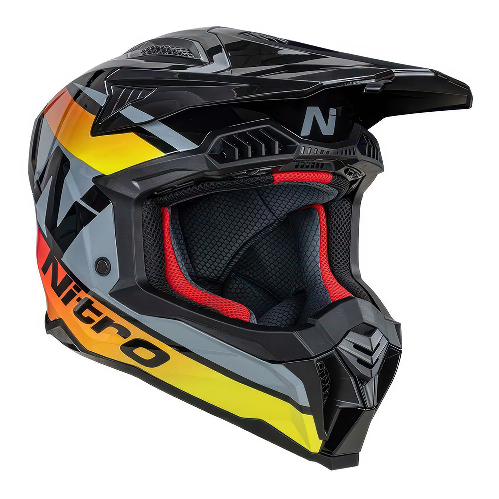Nitro MX710 Onyx Motocross Helmet Black/Red/Yellow