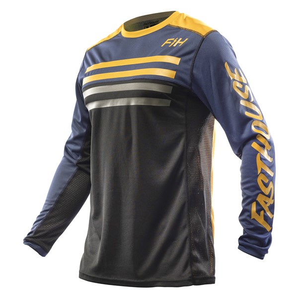 Fasthouse Grindhouse Tempo Motocross Jersey Midnight Navy/Vintage Gold