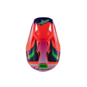 Alpinestars S-M3 Youth Motocross Helmet Deegan Orange Fluoro/Purple/Pink Fluoro Gloss - Image 4