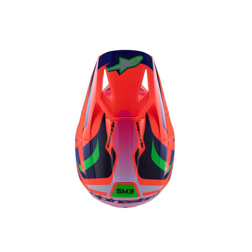 Alpinestars S-M3 Youth Motocross Helmet Deegan Orange Fluoro/Purple/Pink Fluoro Gloss