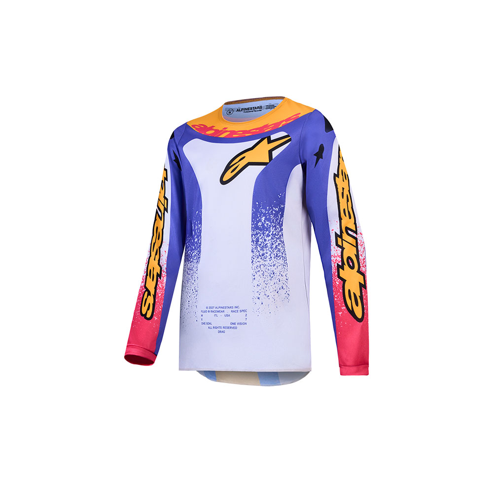 Youth Fluid Drag Jersey Light Lilac/Blue/Iris Gold XL
