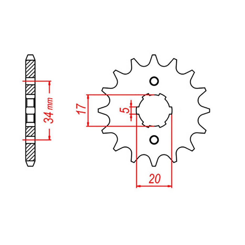 SPKT FRONT OE STEEL 1264 14T #428
