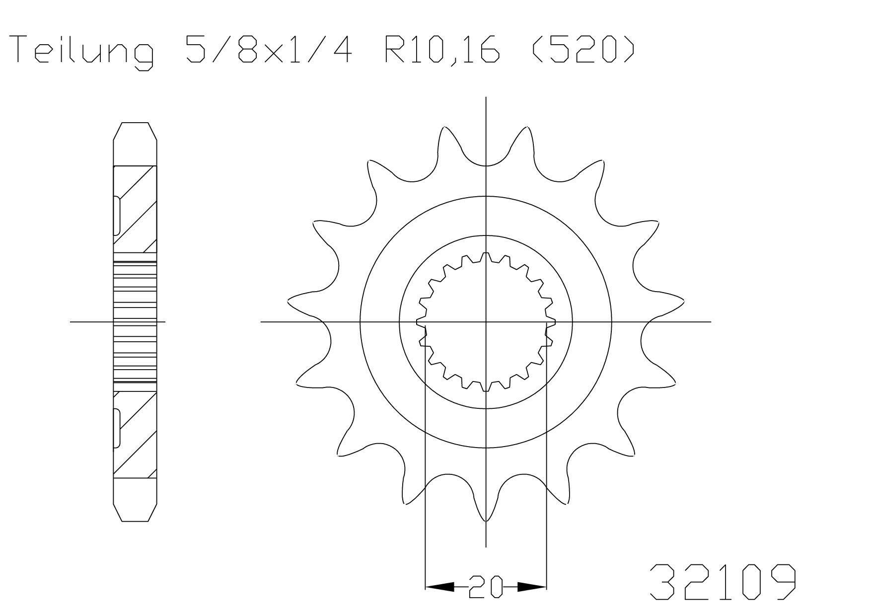 SPROCKET FRONT MOTO MASTER EC250F EC300F EC450F YAMAHA YZ125 YZ250F YZ250FX WR250F WR250R 13T - Image 1
