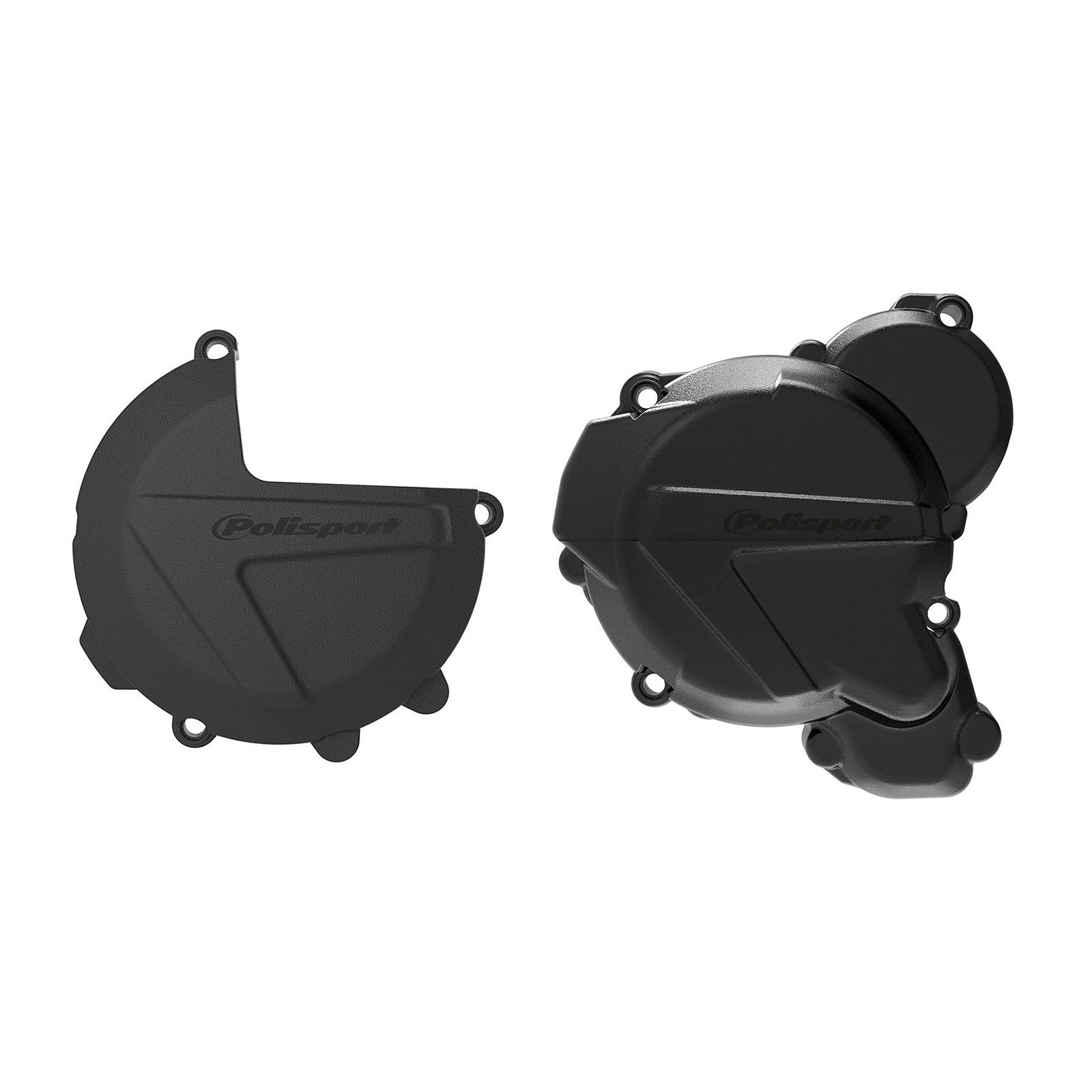 CLUTCH & IGNITION COVER PROTECTOR KIT KTM/HUSQ 17-21 BLACK - Image 1