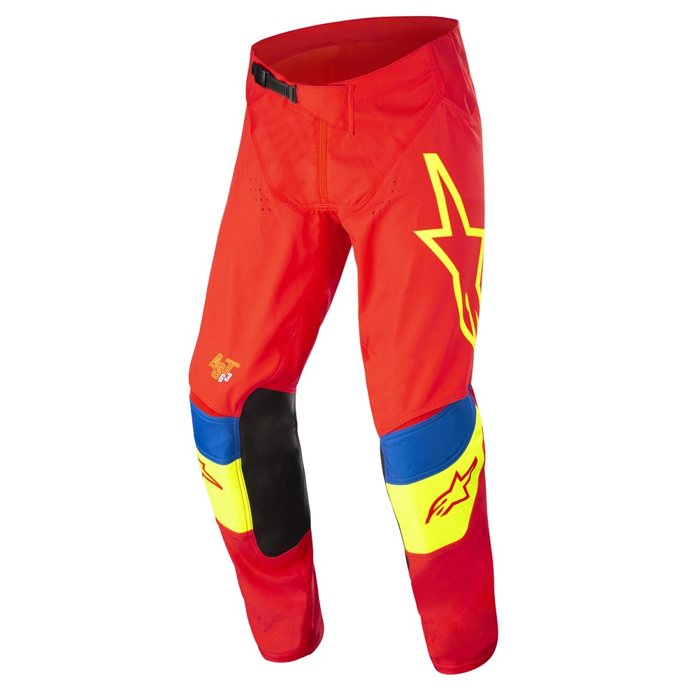 Alpinestars Techstar Quadro Motocross Pants Bright Red/Yellow Fluoro/Blue