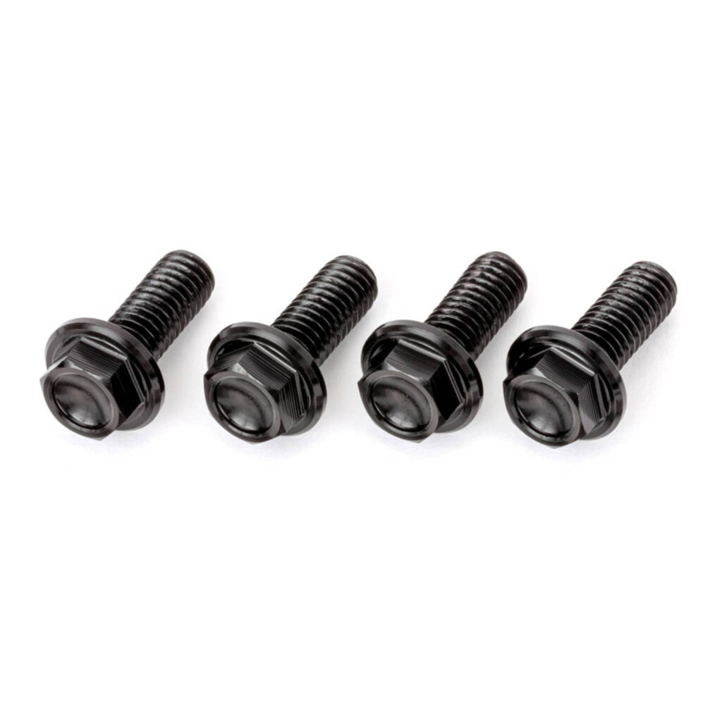 DRC Aluminum M6 Flange Bolts 20mm - Black 4pcs