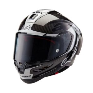 Alpinestars Supertech R10 Helmet Element Black Carbon/Silver/Black Gloss - Image 1