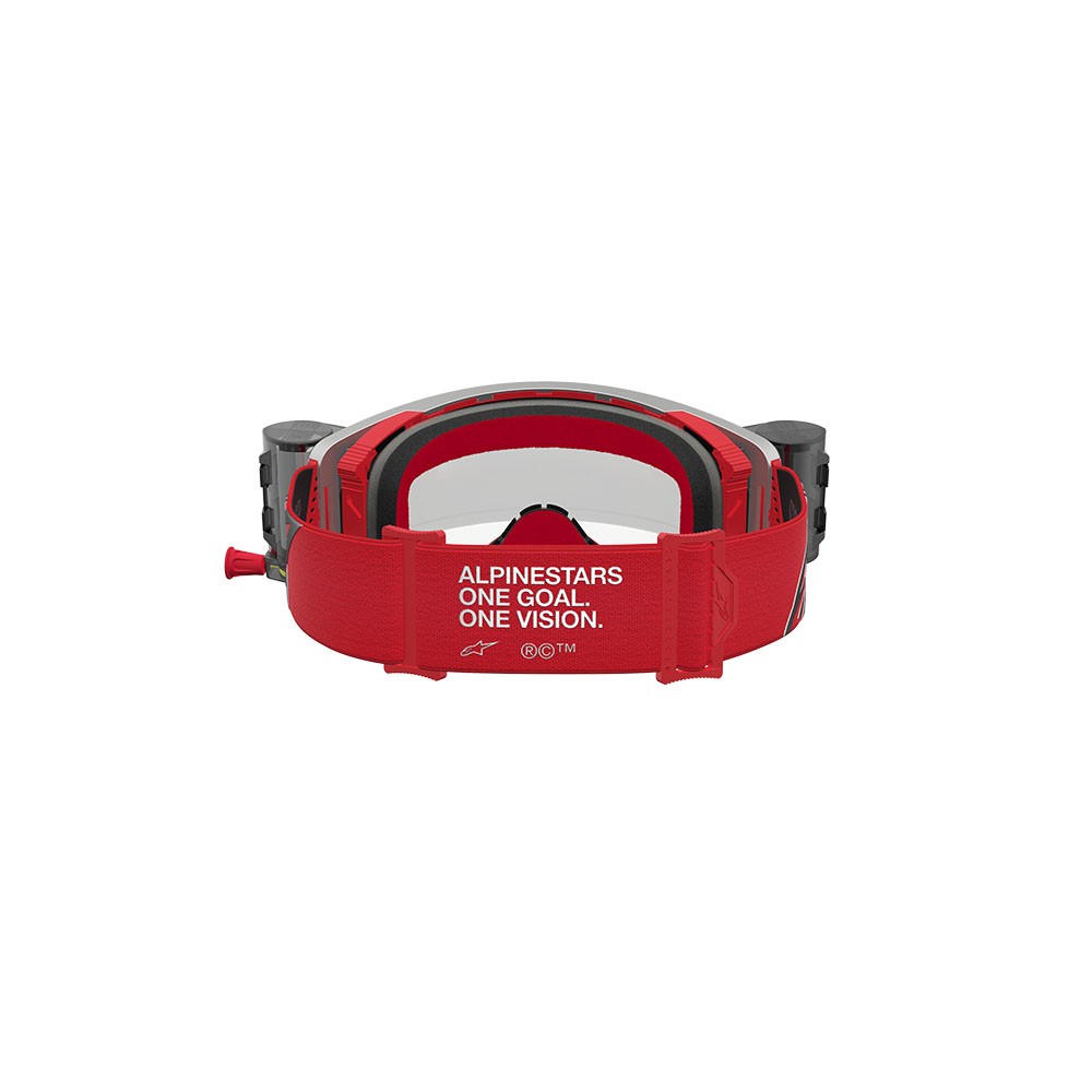Alpinestars Supertech Firma 2.0 Motocross Goggles Roll Offs Red/Silver Clear Lens