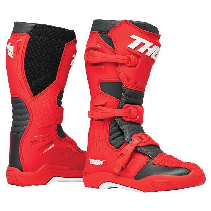 Thor Blitz XR Motocross Boots Red/Charcoal