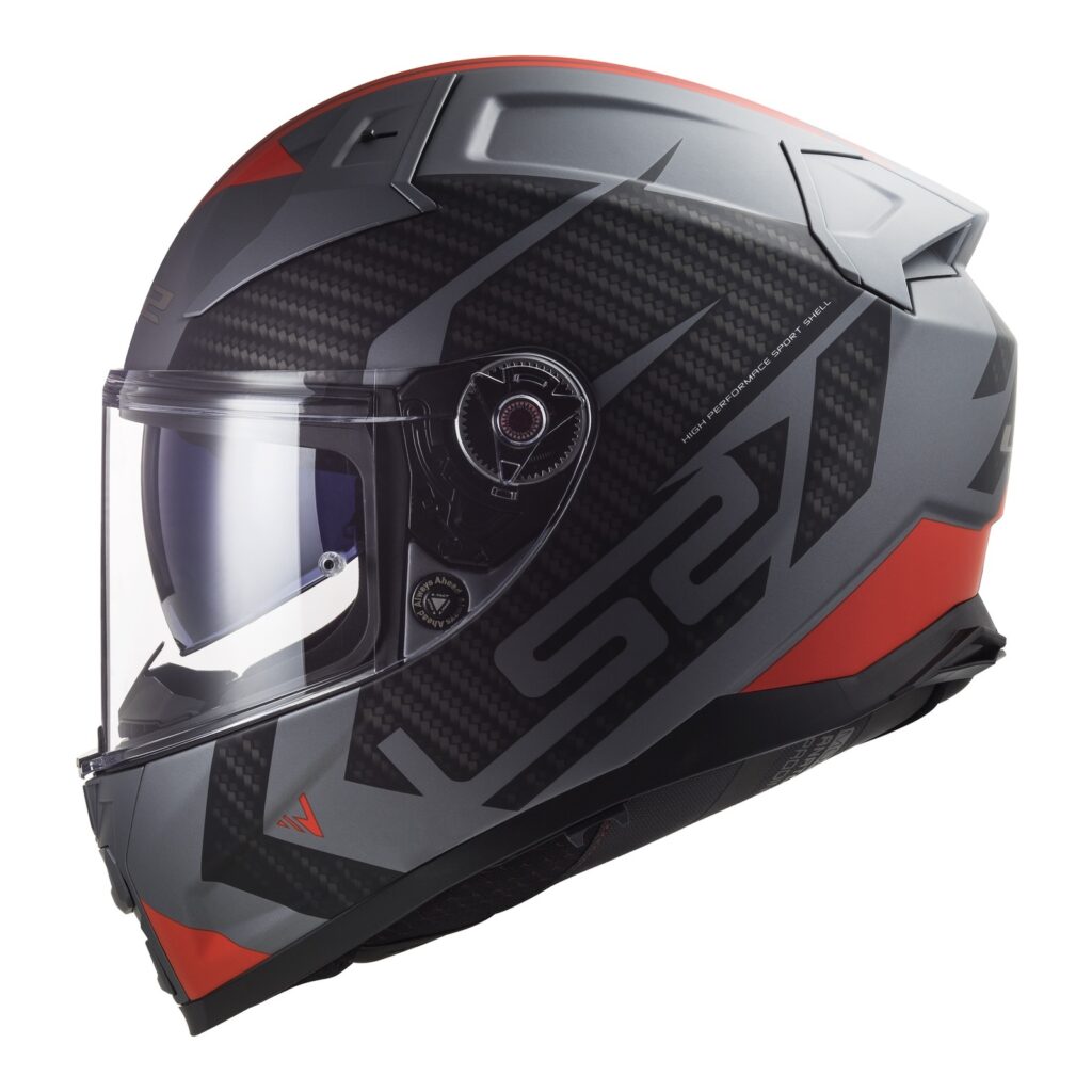 LS2 FF811 Vector II Splitter Road Helmet Matte Titanium / Red