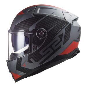 LS2 FF811 Vector II Splitter Road Helmet Matte Titanium / Red - Image 2