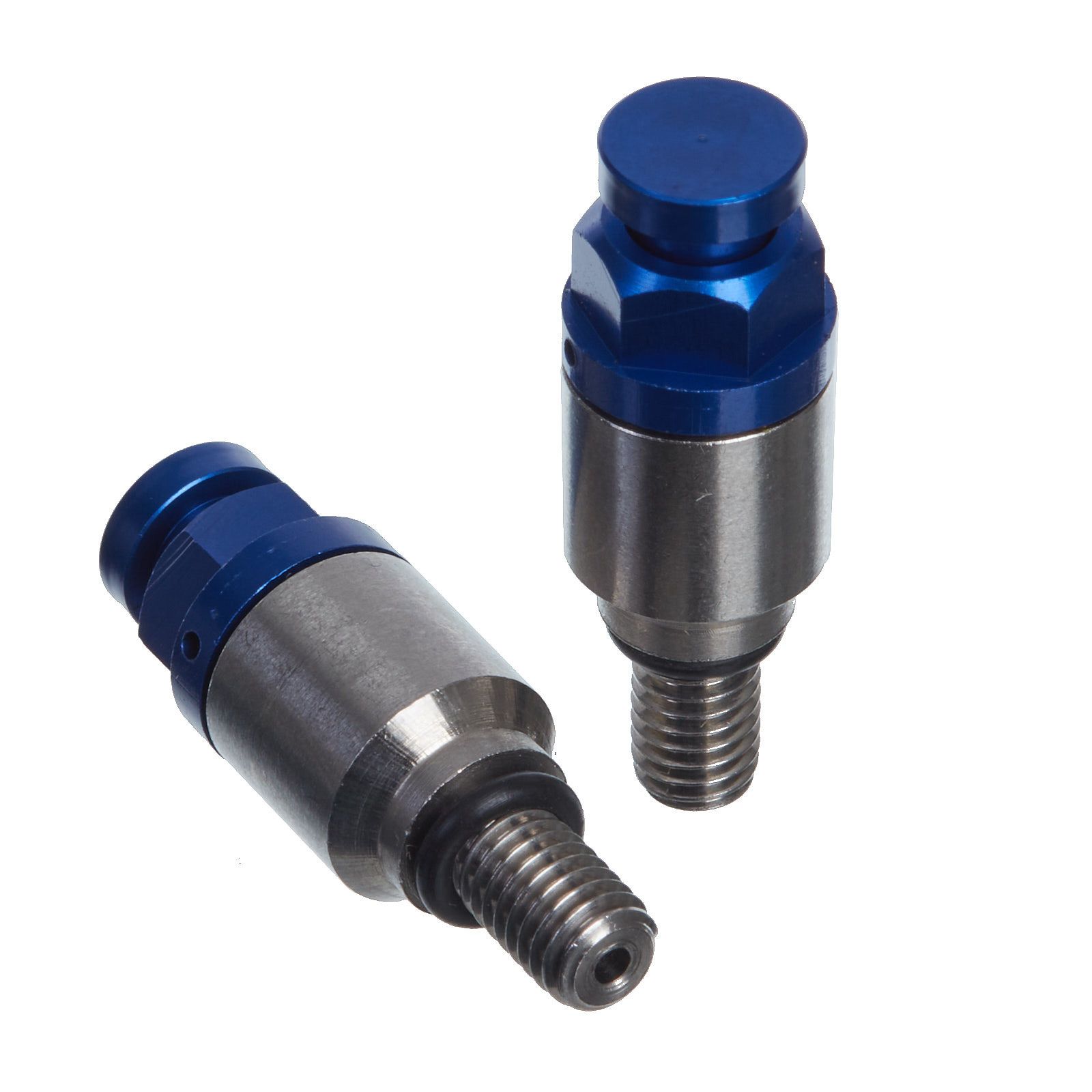 WHITES FORK BLEEDER VALVES - PAIR M5 x 0.8 BLU - Image 1