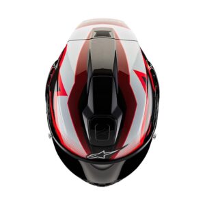 Alpinestars Supertech R10 Road Helmet Team Black Carbon/Red/White Gloss - Image 4