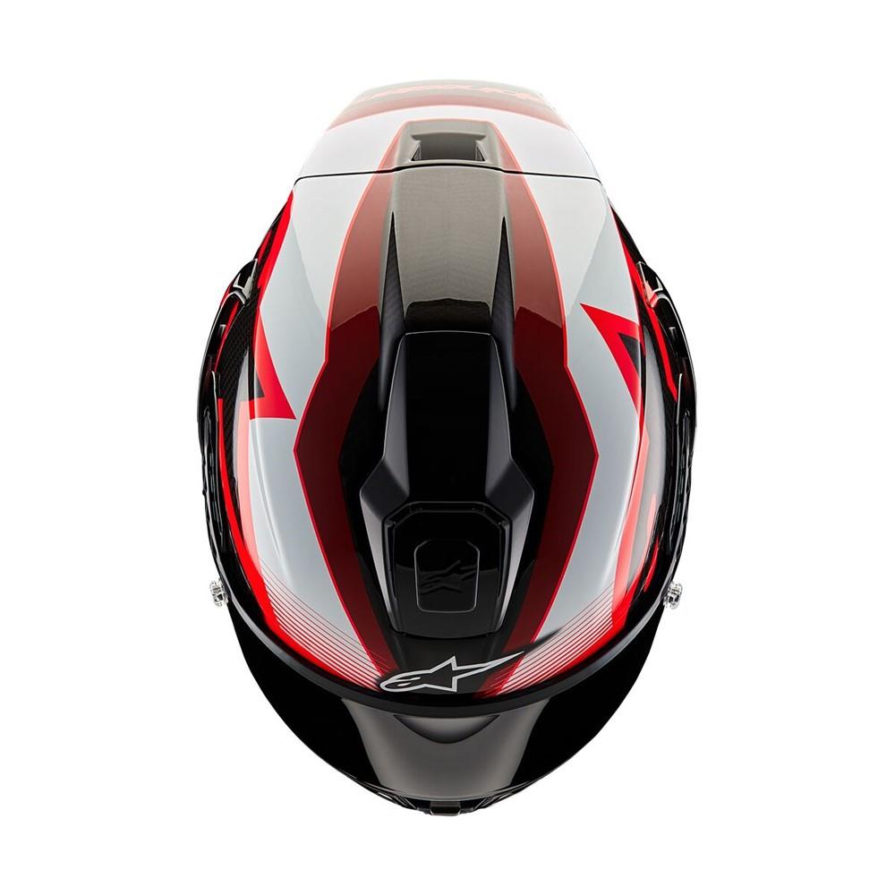 Alpinestars Supertech R10 Road Helmet Team Black Carbon/Red/White Gloss