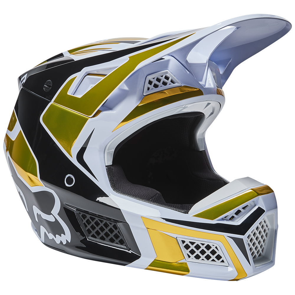 Motocross Helmet Fox V3 RS Mirer White/Black