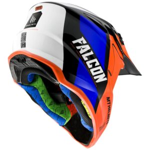 MT Falcon Motocross Helmet Warrior Gloss Pearl Fluor Orange - Image 3