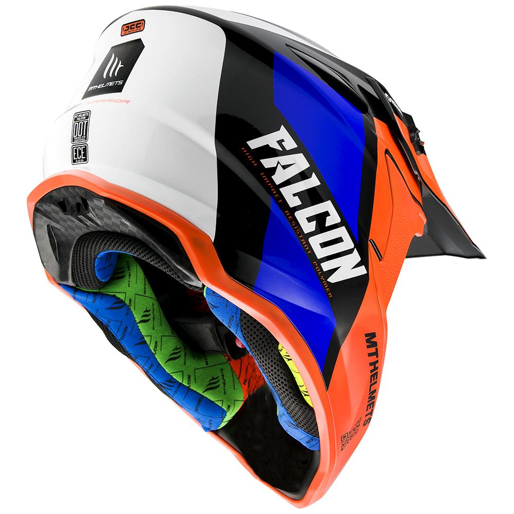 MT Falcon Motocross Helmet Warrior Gloss Pearl Fluor Orange