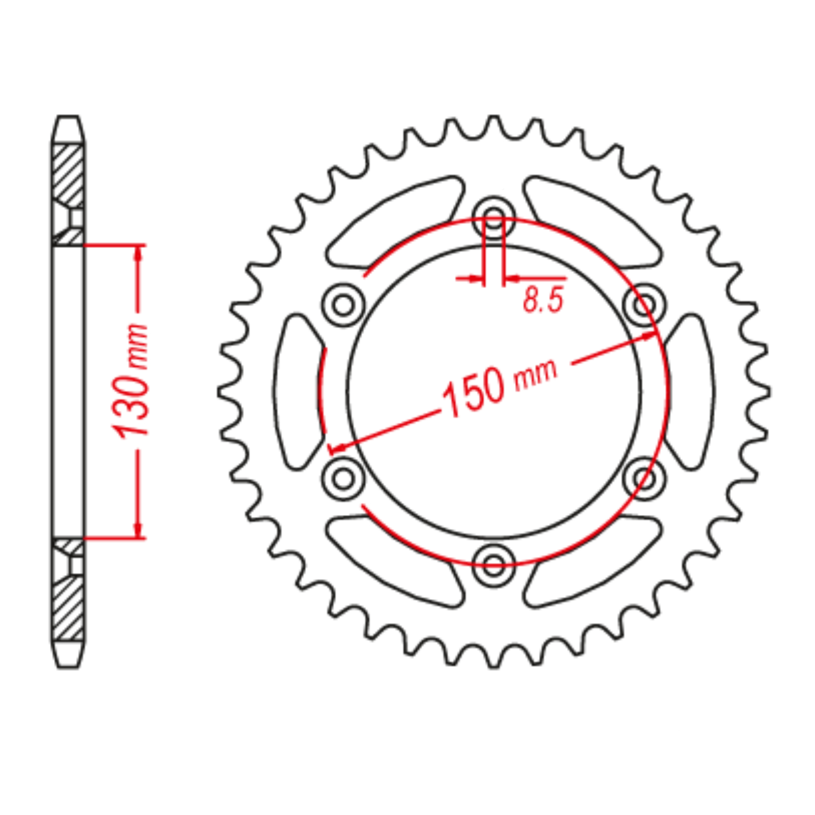 MTX 251 Hornet Lightweight Steel Rear Sprocket #520 (48T) - Image 1