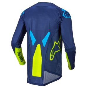 Alpinestars Techstar Factory Motocross Jersey Dark Blue/Yellow Fluoro/Blue Neon - Image 2